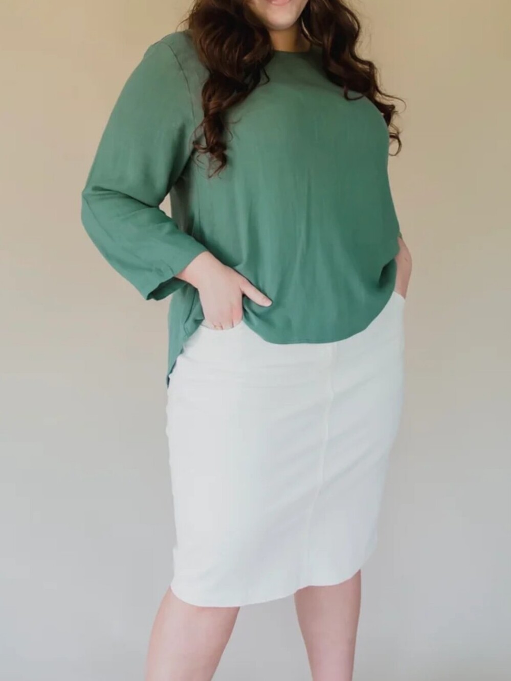 Linen Blend Top - Sage